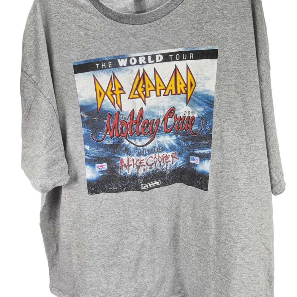Motley Crue The World Tour T Shirt 3XL | Def Leppard Alice Cooper | Concert Tee